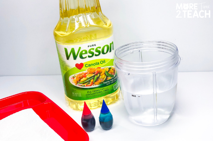 With this easy 4th of July science experiment for kids, your kiddos can make some indoor fireworks in a jar! All you need are a few supplies you probably already have in your kitchen. With a few drops of food coloring, some vegetable oil, cold water, and a jar you’ll be watching your own fireworks show. The best part is that while your kiddos are having some science fun, they’ll be learning all about density and the properties of different liquids. 